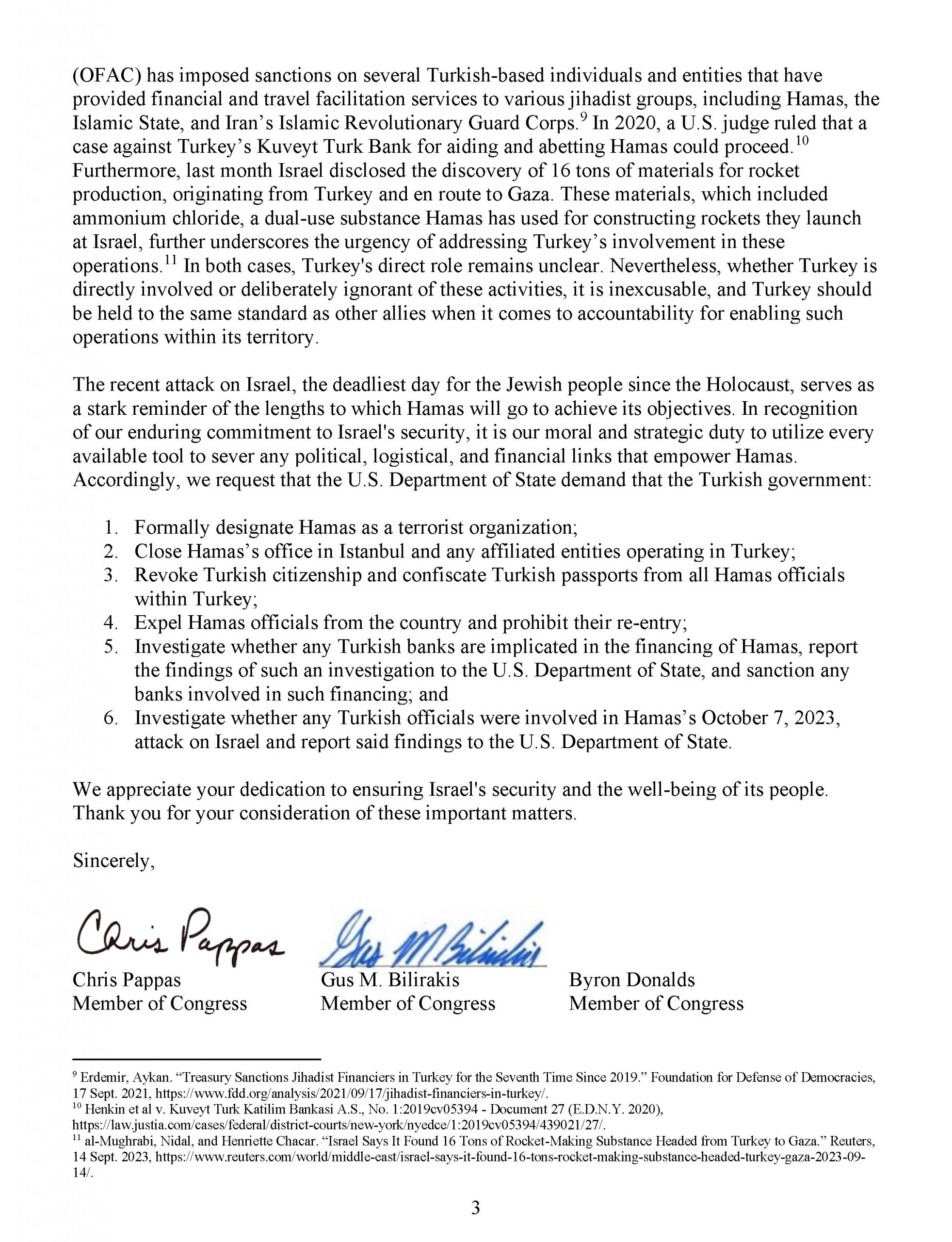 10.26.23 Rep. Pappas Letter to Secretary Blinken on Turkey's Support for Hamas_Page_3 10.26.23 Rep. Pappas Letter to Secretary Blinken on Turkey's Support for Hamas_Page_3